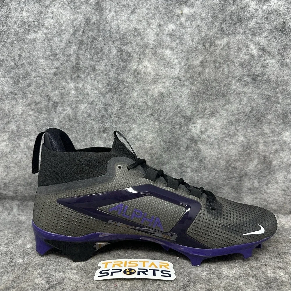 Nike Alpha Menace 4 Elite Football Cleats Mens Size 12 Black Purple FZ7701-005